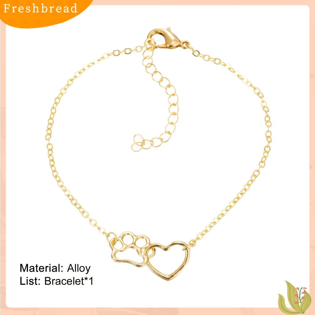 &lt; Freshbread &gt; Aksesori Perhiasan Gelang Rantai Hati Motif Cakar Anjing Wanita Sederhana Unik Untuk Hari Valentine