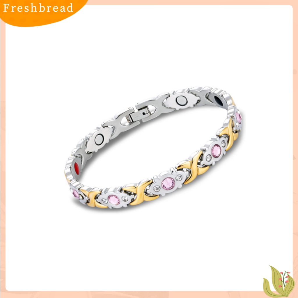 &lt; Freshbread &gt; Wanita Fashion Paduan Berlian Imitasi ic Gelang Bangle Perhiasan Hadiah Ulang Tahun