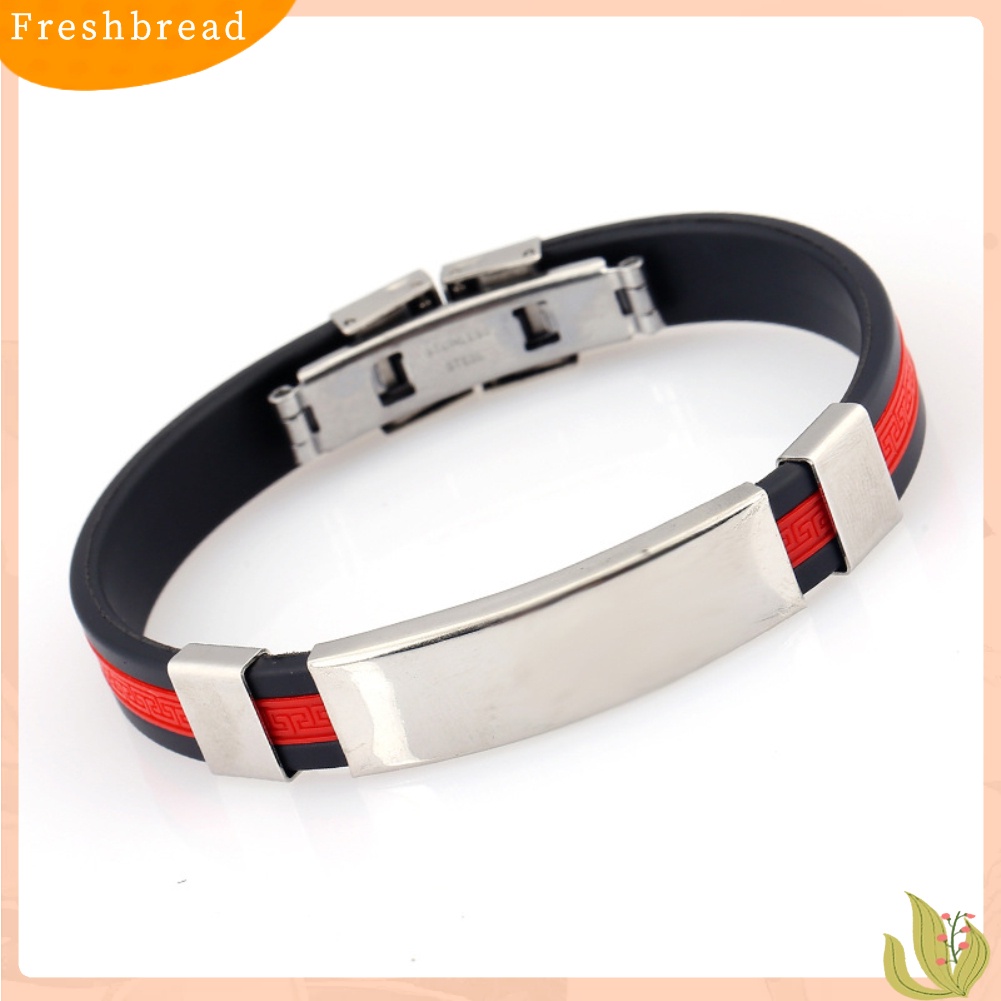 &lt; Freshbread &gt; Fashion Silikon Gelang Gelang Pria Adjustable Bangle Perhiasan Hadiah Ulang Tahun