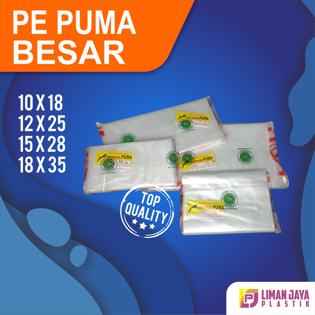 Plastik PE Bening Puma Besar | Plastik Es Batu | Plastik PE Puma | Plastik Gula | Kantong Plastik Be