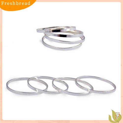 &lt; Freshbread &gt; 5Pcs Fashion Wanita Slim Stack Polos Di Atas Buku Jari Midi Tip Rings Set