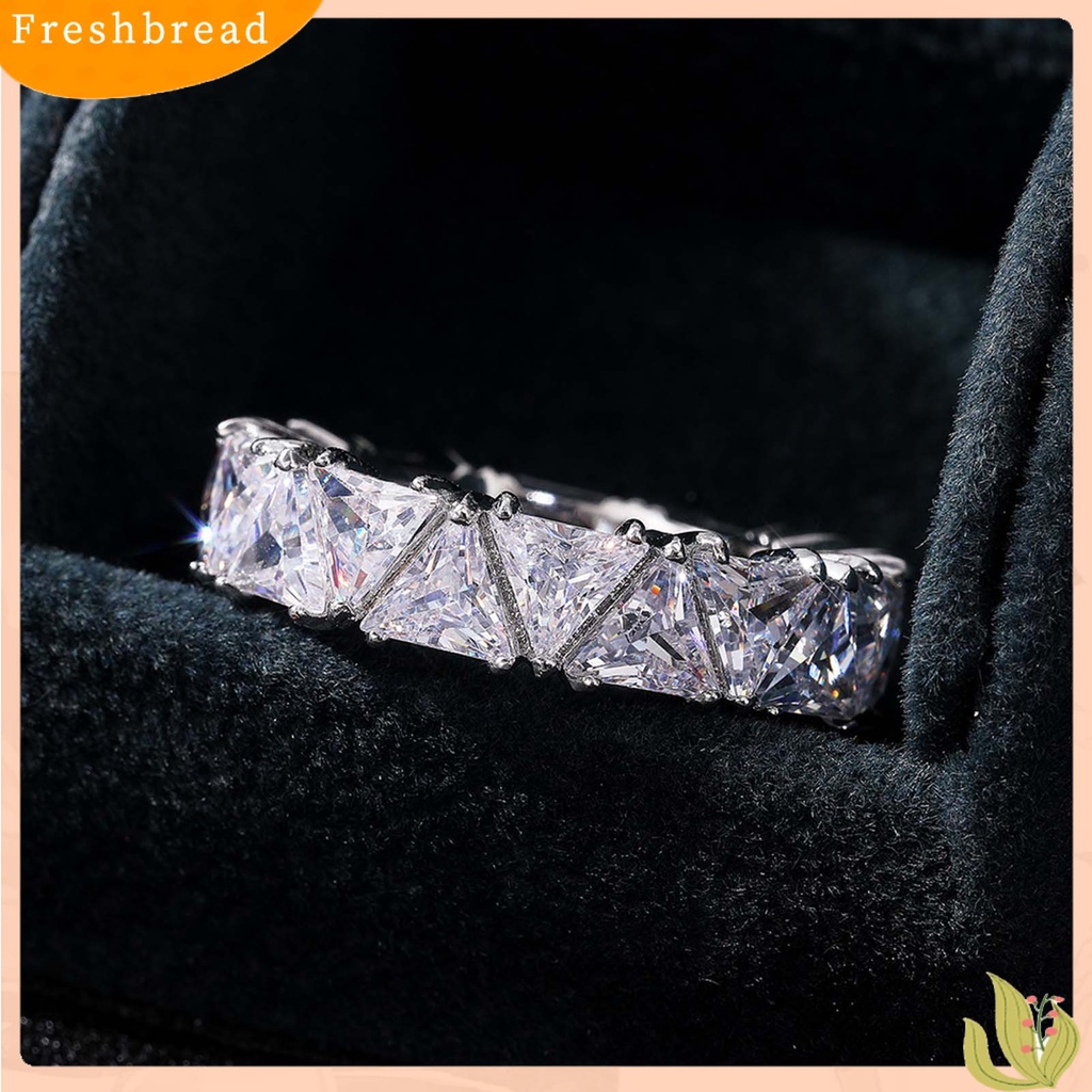 &lt; Freshbread &gt; Wanita Cincin Pengerjaan Halus Semua Pertandingan Tembaga Berkilau Elegan Jari Cincin Untuk Pertunangan