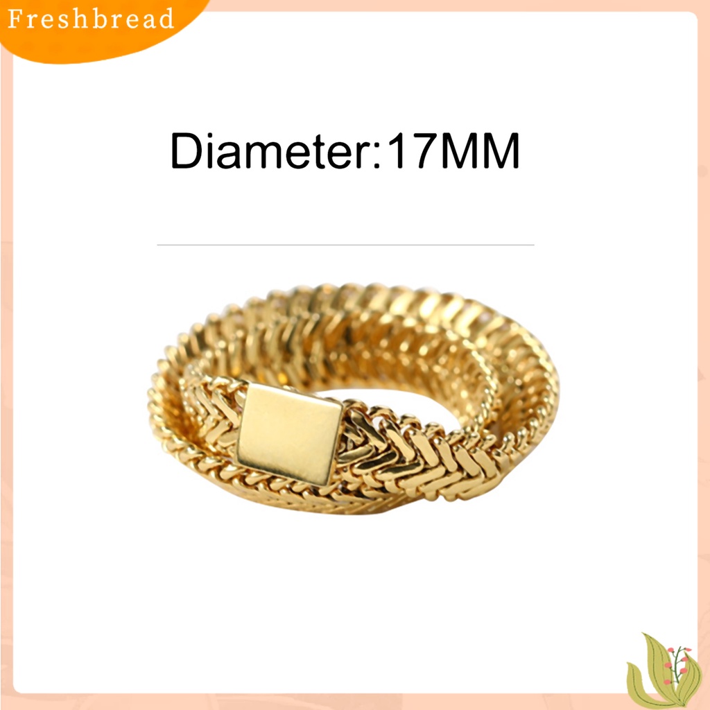 &lt; Freshbread &gt; Simple Snake Bone Chain Copper Double Layer Stack Cross Ring Cincin Jari Untuk Tanggal