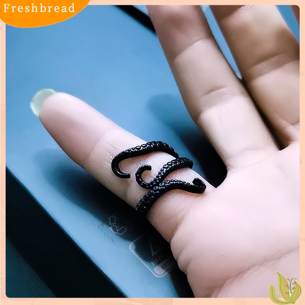 &lt; Freshbread &gt; Sederhana Punk Adjustable Bentuk Gurita Jari Cincin Pria Cincin Perhiasan Aksesori