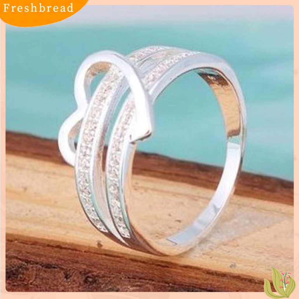 &lt; Freshbread &gt; Cincin Mewah Cantik Bentuk Hati Pertunangan Klasik Bridal Ring Untuk Hadiah