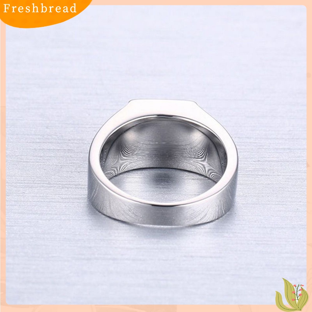 &lt; Freshbread &gt; Pria Cantik Biru Persegi Berlian Imitasi Lebar Pernikahan Band Jari Cincin Ukuran 7-11