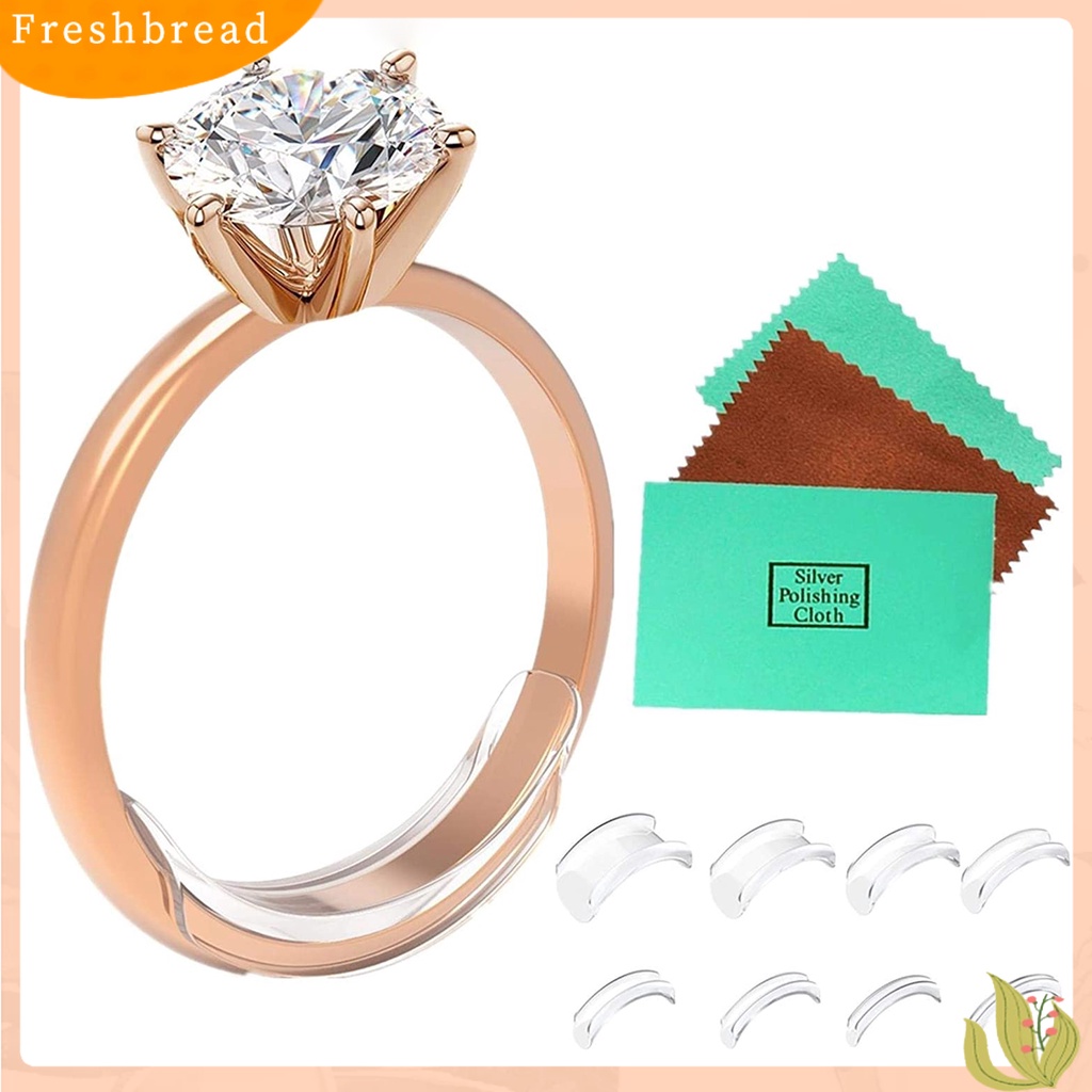 &lt; Freshbread &gt; 8Pcs Pengganjal Ukuran Cincin Transparan Pengecil Perhiasan Spacer Adjustment Cushion