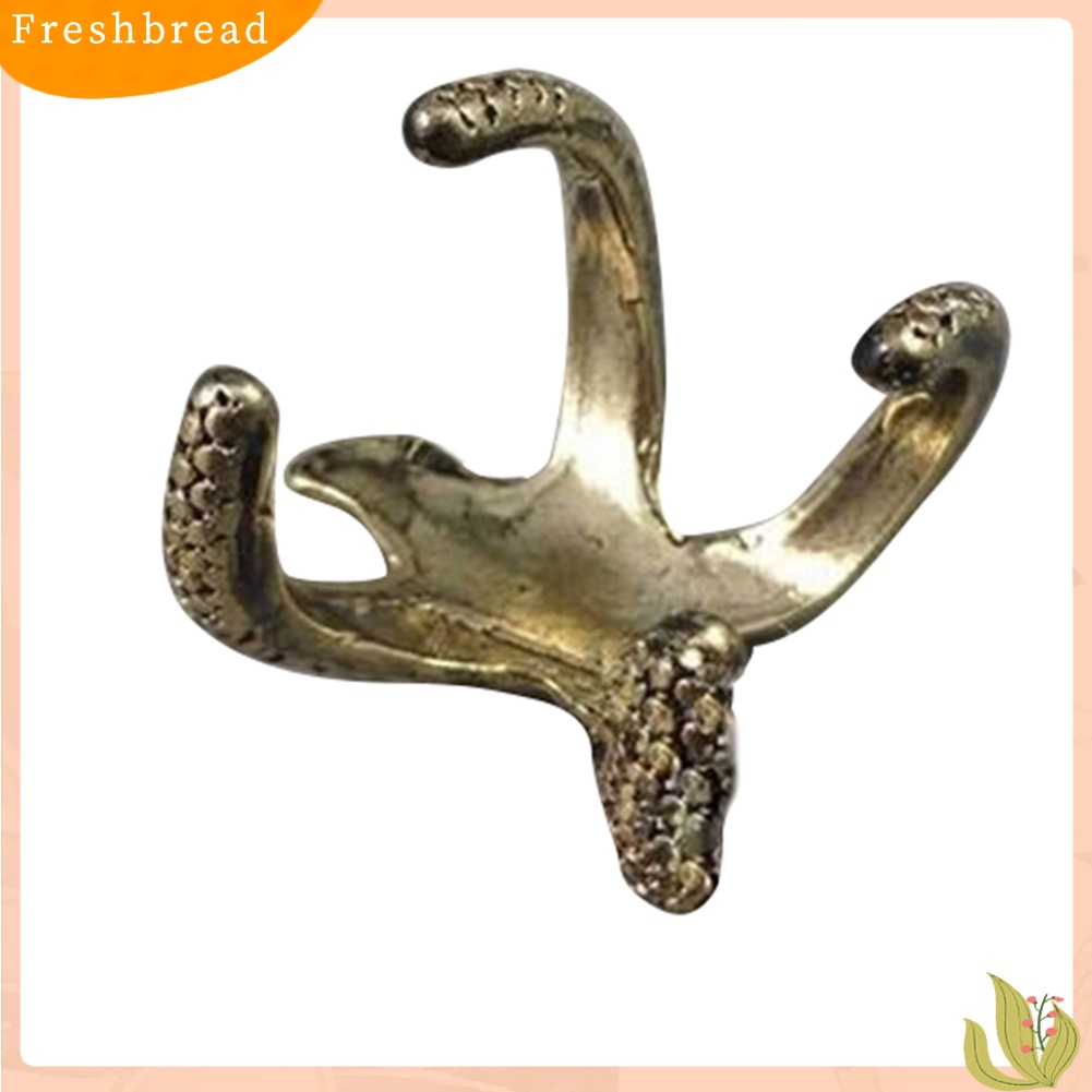 &lt; Freshbread &gt; Wanita Vintage Gaya Punk Bronze Hewan Laut Berlebihan Bintang Laut Cincin Terbuka