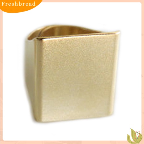 &lt; Freshbread &gt; Perhiasan Hadiah Fashion Wanita Gaya Punk Keren Desain Sederhana Cincin Band Persegi