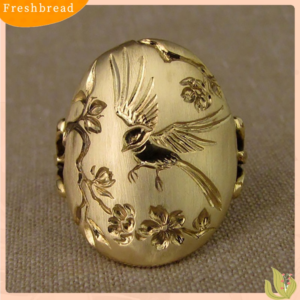 &lt; Freshbread &gt; Wanita Cincin Vintage Indah Elegan Burung Dan Bunga Cincin Tunangan Untuk Hari Valentine