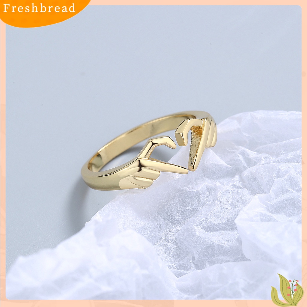 &lt; Freshbread &gt; Wanita Circlet Bentuk Hati Bukaan Cincin Buku Jari Romantis Tahan Lama Untuk Hari Valentine