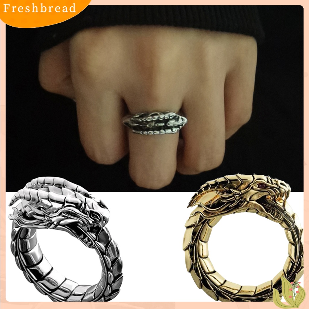 &lt; Freshbread &gt; Cincin Giant Dragon Cincin Naga Keren Unisex Adjustable Untuk Pesta