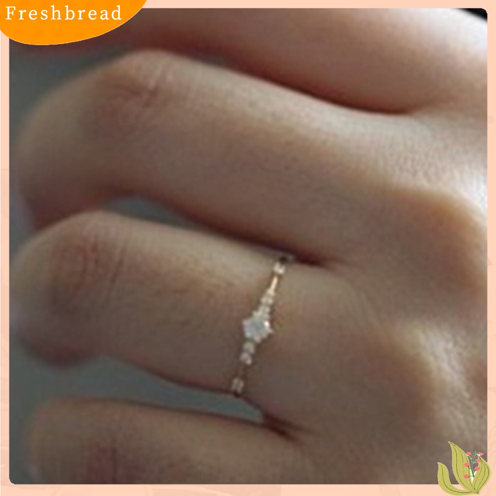 &lt; Freshbread &gt; Wanita Fashion Berlian Imitasi Bertatahkan Pernikahan Pertunangan Jari Cincin Perhiasan Hadiah