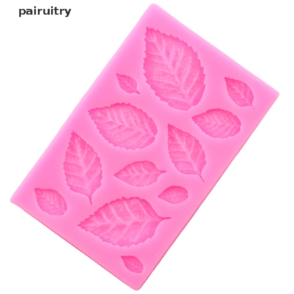 Prt Cetakan Silikon Bentuk Daun Leaves Dekorasi Kue Fondant Cookies Moulds Alat Baking PRT