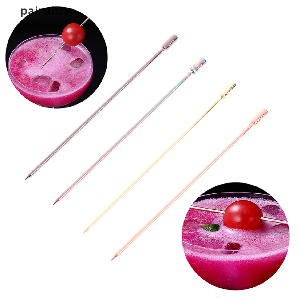 Prt Stik Cocktail Stainless Steel Stik Buah Reusable Drink Picks Untuk Minuman PRT