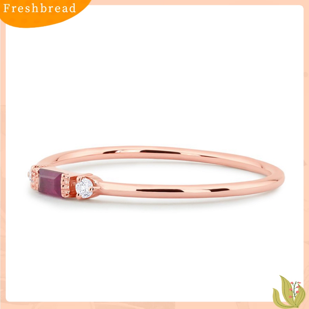 &lt; Freshbread &gt; Wanita Cubic Zirconia Tergabung Band Finger Cincin Pernikahan Pertunangan Perhiasan Hadiah