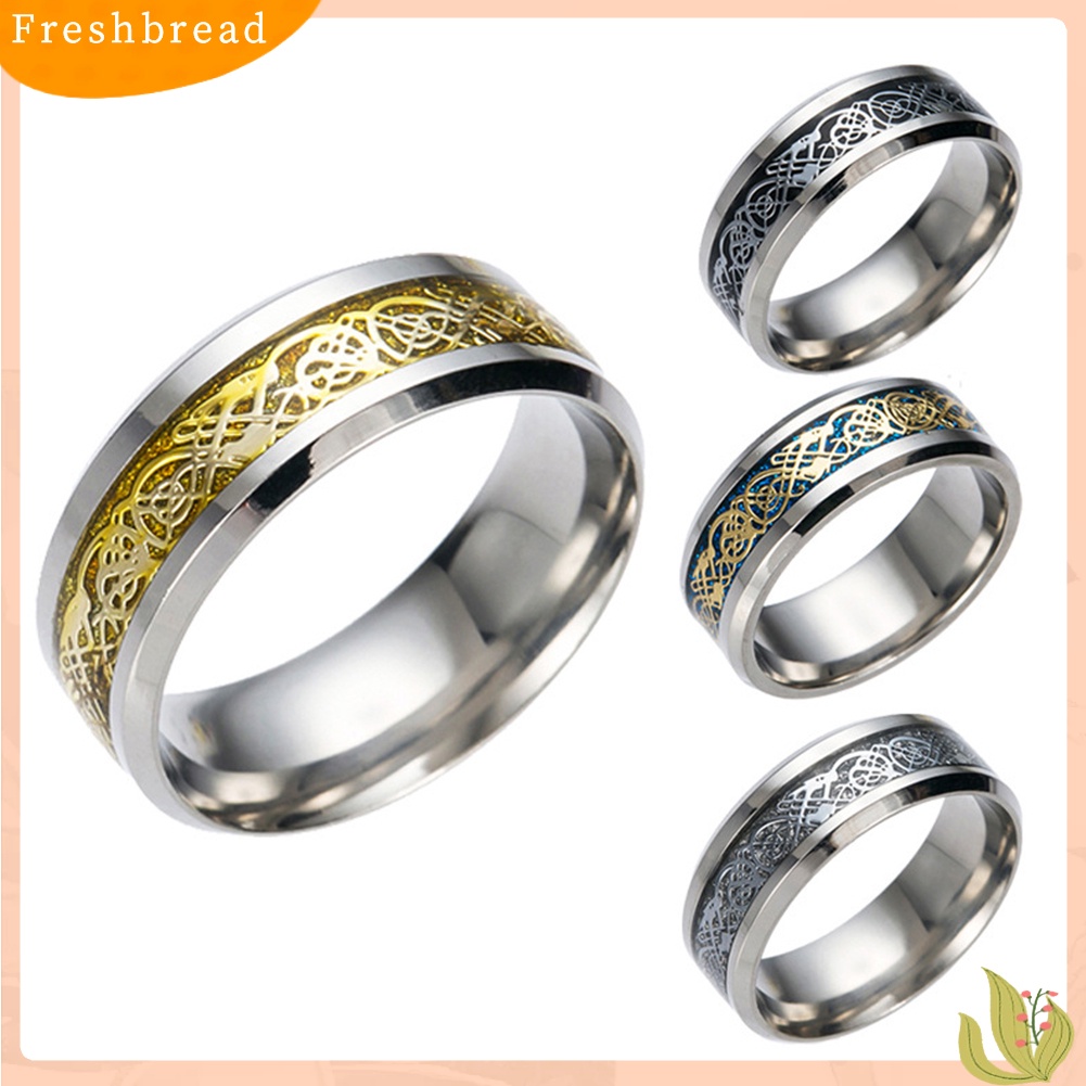 &lt; Freshbread &gt; Pria Bergaya Baja Titanium Permukaan Halus Pernikahan Band Jari Cincin Perhiasan Hadiah