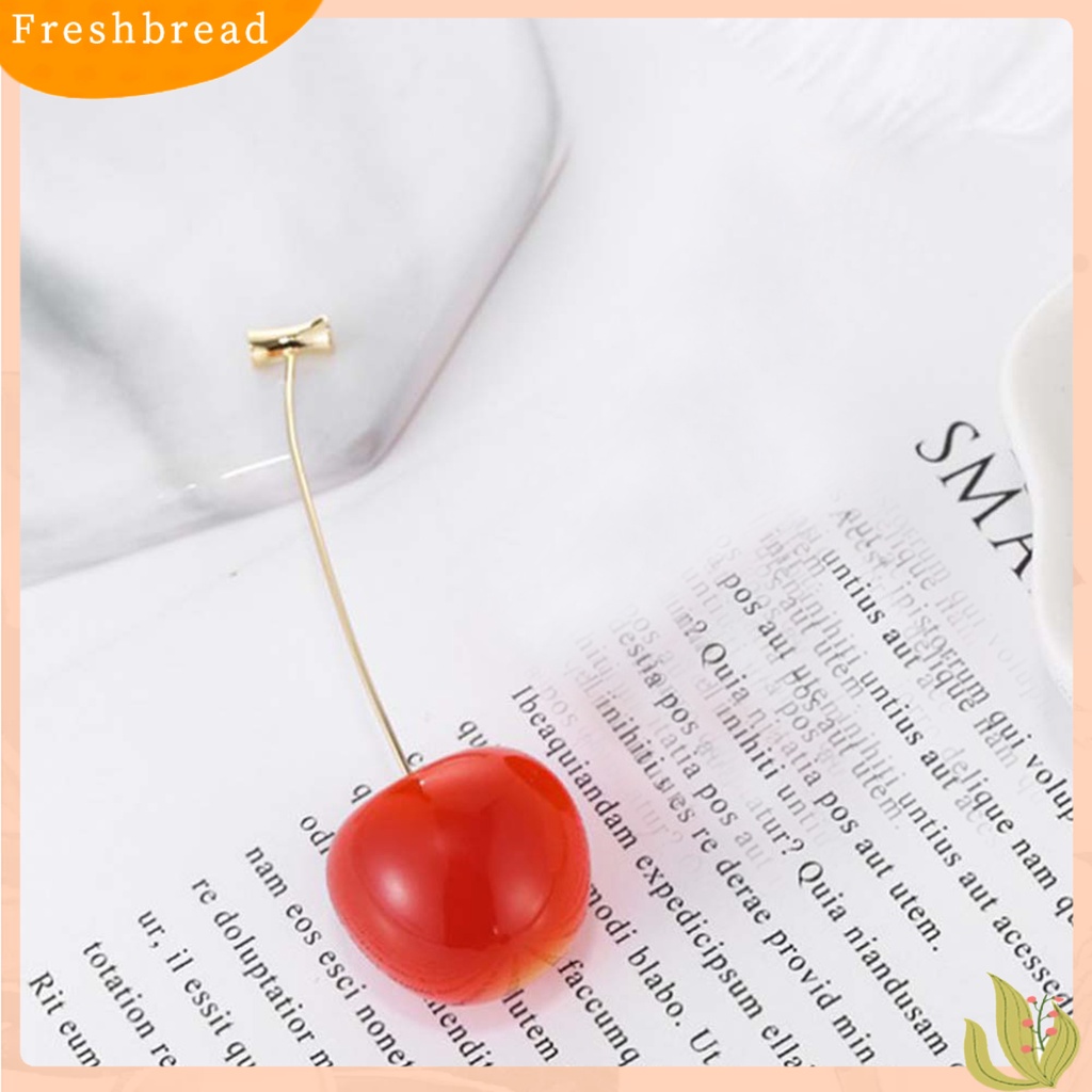 &lt; Freshbread &gt; Anting Manis Cherry Bentuk Alloy Indah Jaket Telinga Menjuntai Untuk Pacaran