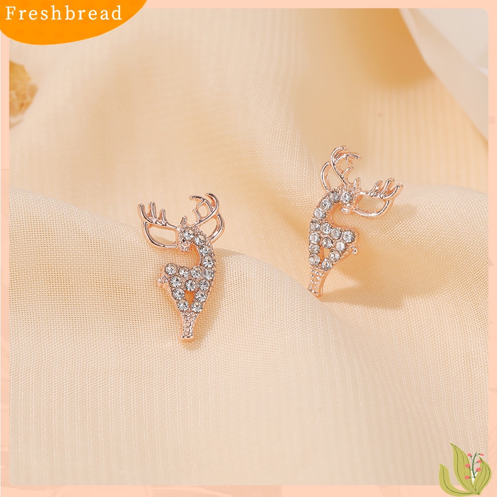 &lt; Freshbread &gt; Wanita Modis Elk Shape Ear Stud Earrings Perhiasan Aksesori Hadiah Natal