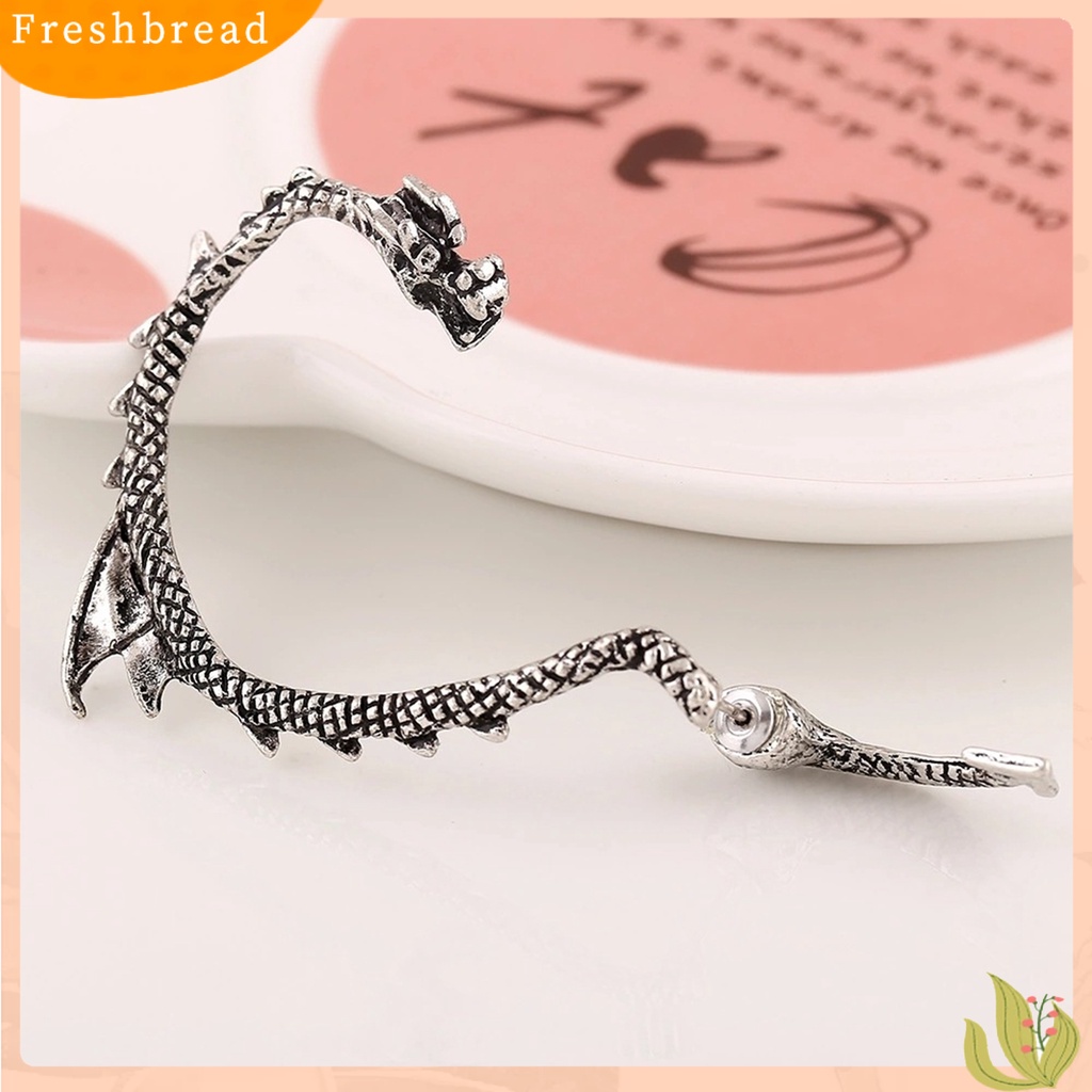< Freshbread > 1Pc Anting Lilit Telinga Punk Retro Gaya Bahan Alloy Bentuk Naga
