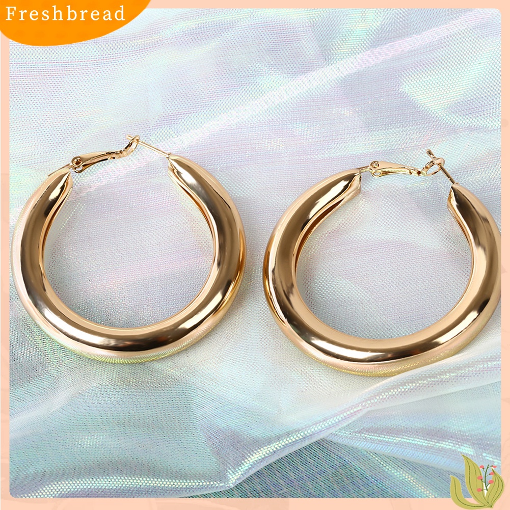 &lt; Freshbread &gt; Wanita Fashion Geometris Putaran Besar Lingkaran Hoop Anting Pernyataan Perhiasan Hadiah