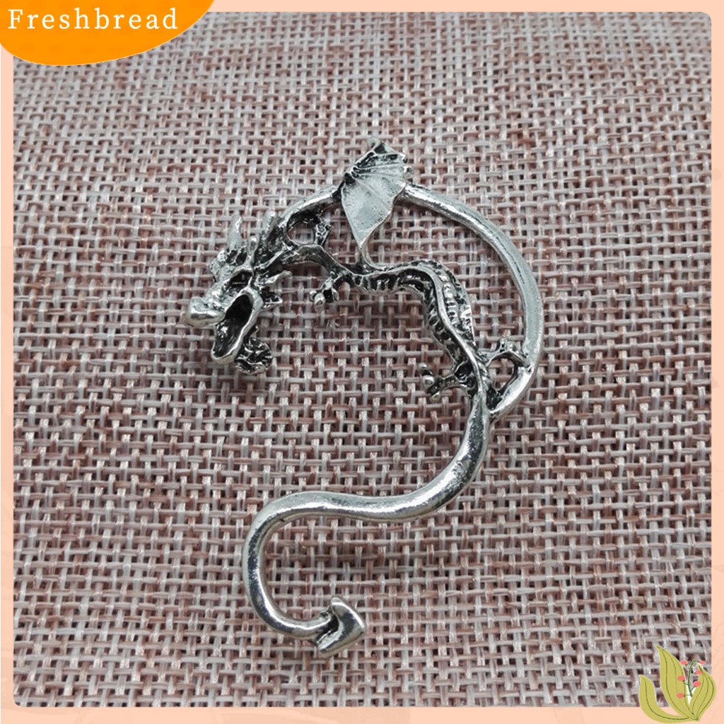 &lt; Freshbread &gt; 1pc Manset Telinga Unisex Kepribadian Perkasa Naga Gaya Punk Tulang Rawan Anting Perhiasan