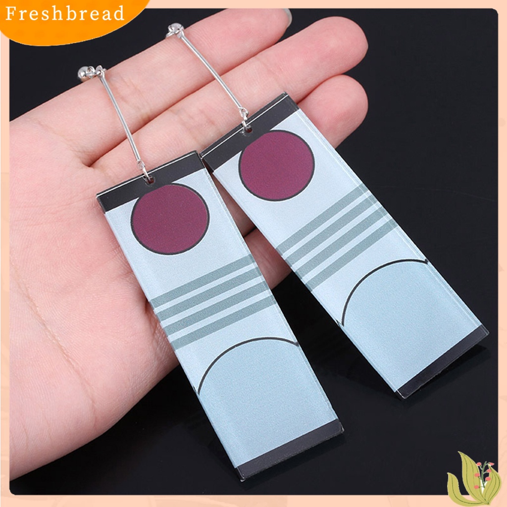 &lt; Freshbread &gt; Anting Stud Bentuk Persegi Panjang Drop Desain Anime Anting Aksesori Perhiasan Anime Akrilik Untuk Pakaian Sehari-Hari