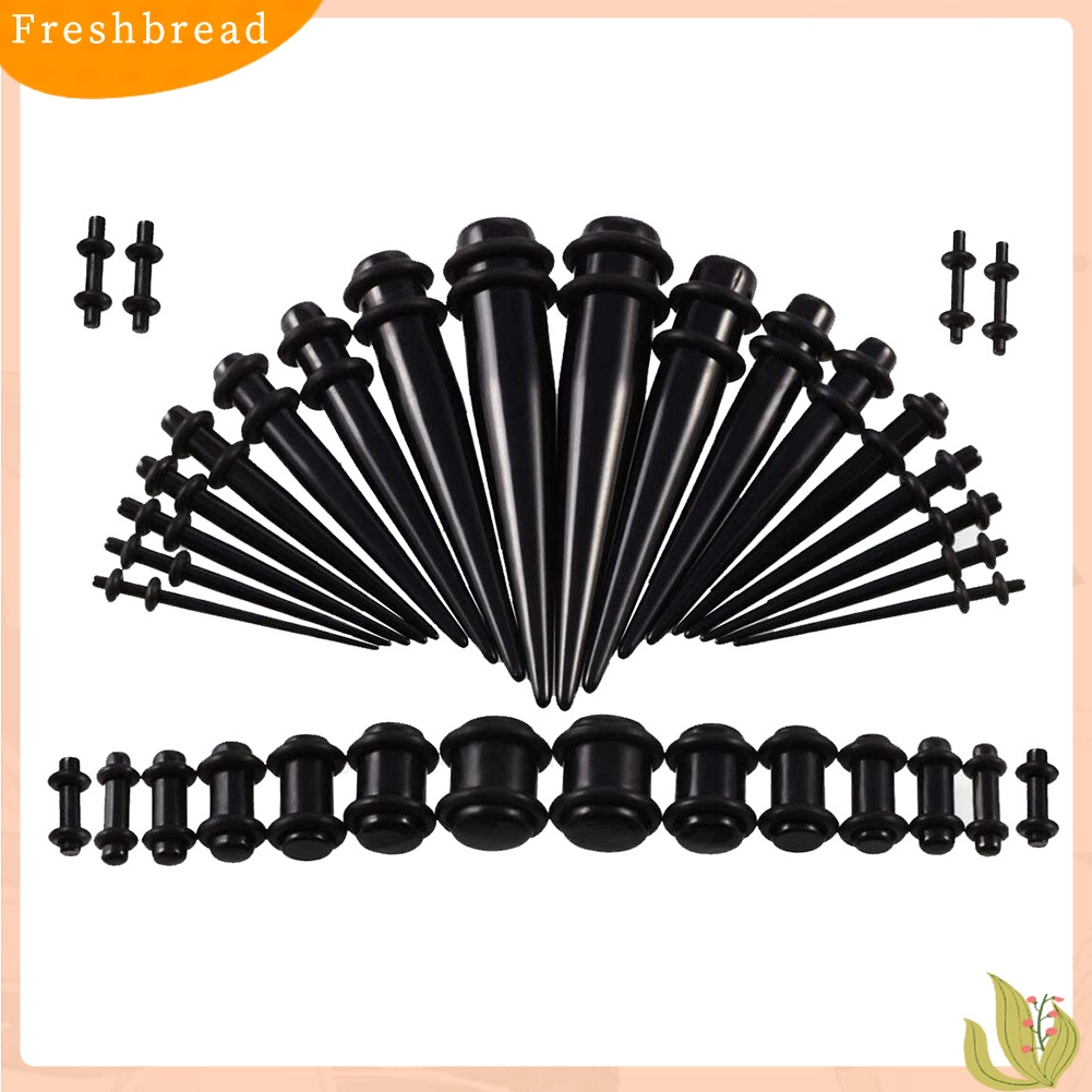 &lt; Freshbread &gt; 36Pcs Unisex Acrylic Cone Spike Ear Plug Expander Tindik Tubuh Perhiasan Dekor