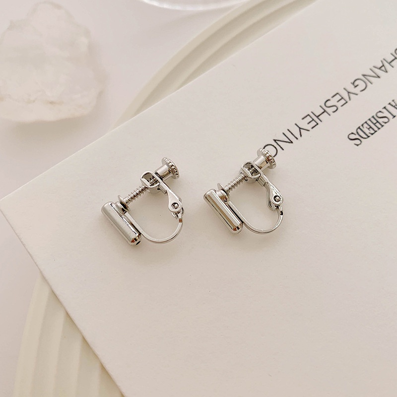 Sekrup Klip Telinga Converter Stud Earrings Perak Jarum Konversi Klip Telinga Aksesoris Aksesoris DIY Handmade Non-Piercing Ear Clip Dalikawer