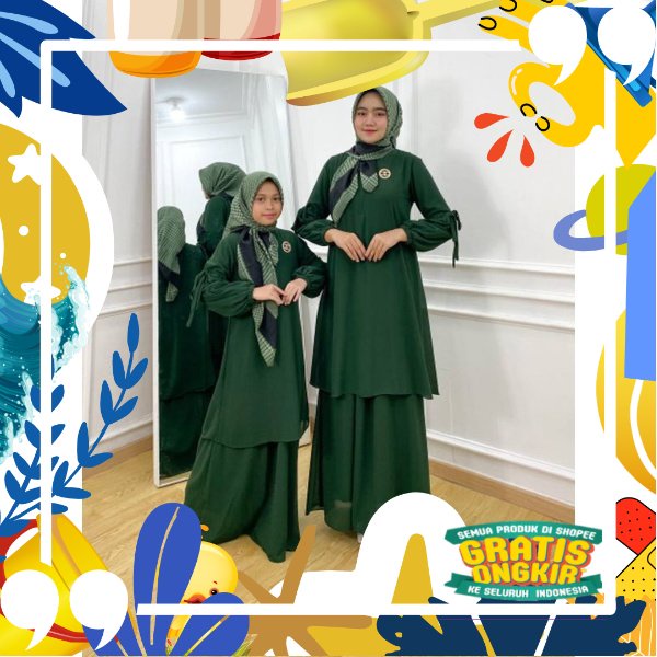 BAJU GAMIS MALAYSIA COUPLE - BAJU COUPLE IBU ANAK - GAMIS ANAK - BAJU COUPLE - BAJU SERAGAM/ kopel i
