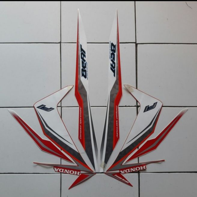 Stiker Striping Honda Beat 2017 Merah