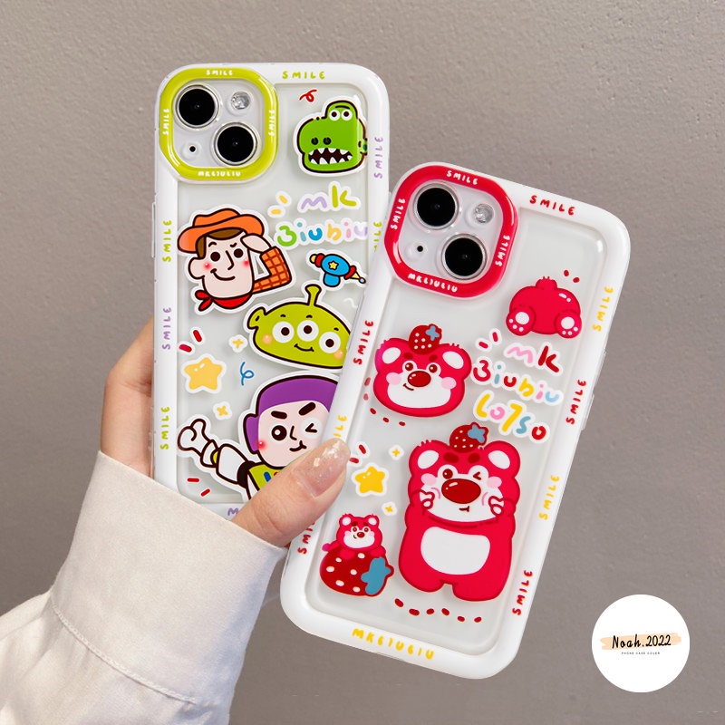 Kartun Toy Story Strawberry Bear Manyo Casing Realme C33 C35 C21Y C25 C11 2021 C15 5sC20 C3 C12 6i 5 5i C1 C2 C25s RealmeC11 2020 C25Y C20A Shockproof Soft Airbag Case Cover