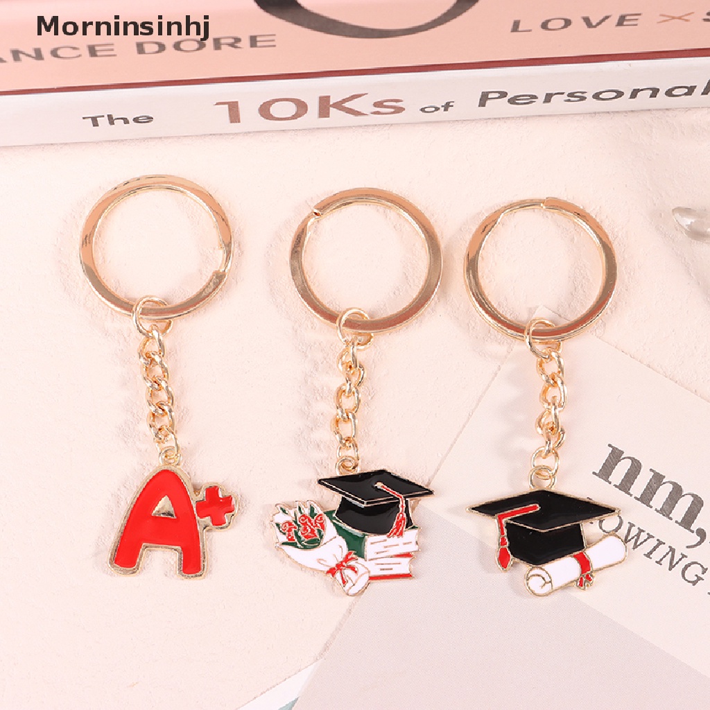 Mornin Indah Alloy Drip Oil A+100Bentuk Topi Sarjana Ch Gantungan Kunci Teks Inspiratif Berkah Keyring Hadiah Siswa Aksesoris id