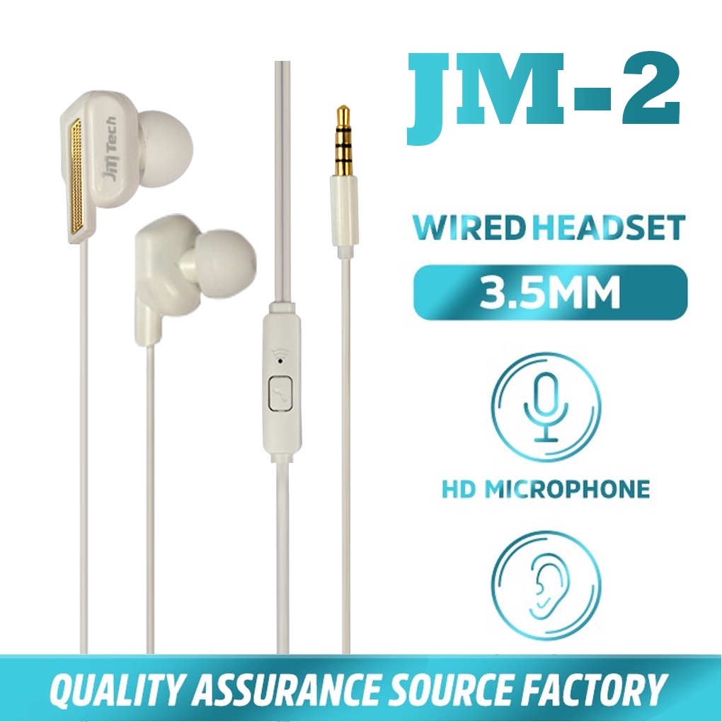 JMT-Headset JM-2 Wired Earphone Bass Compatible For All Phone Original