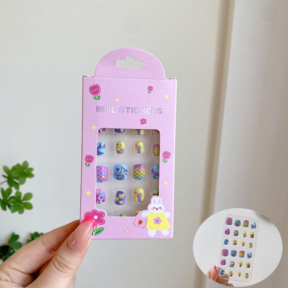 AUGUSTINA Agustina Nail Art Decal Detachable Nail Art Manicure Tools Kartun Tekan Pada Kuku Kuku Palsu