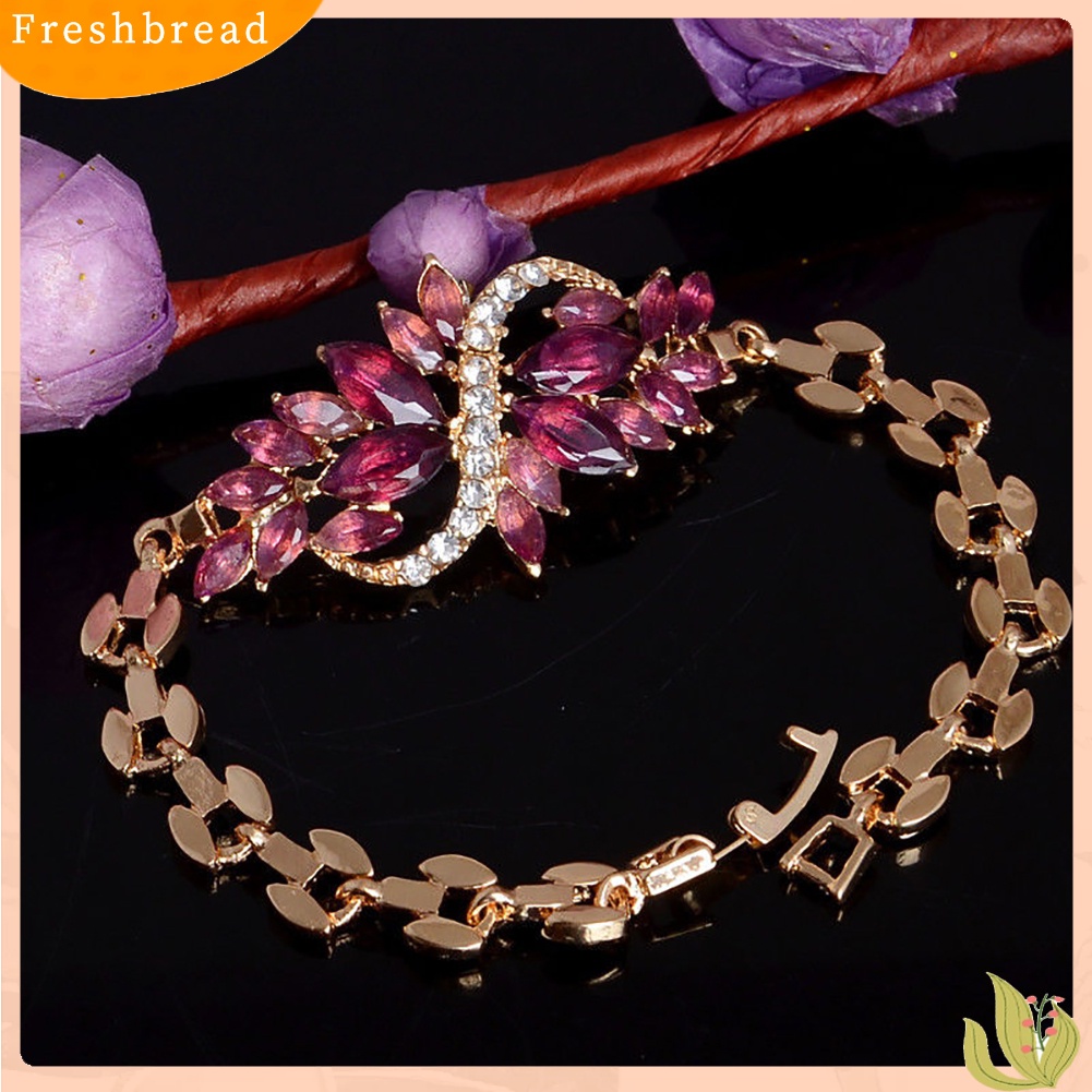 {In Stock} Fashion Wanita Bertatahkan Berlian Imitasi Merak Halus Gelang Bangle Perhiasan