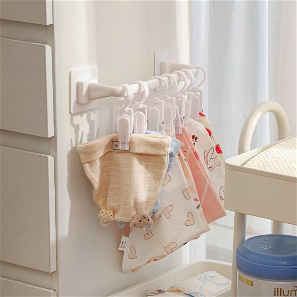 No Punching Baju Anak Batang Gantung Hiasan Dinding Bayi Air Liur Handuk Kaus Kaki Penyimpanan Kait