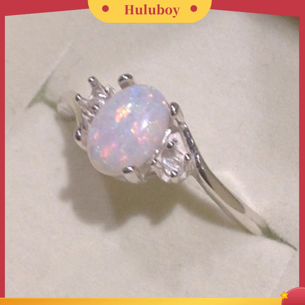 {Ready Stock} Cincin Kilau Imitasi Opal Berlian Imitasi Hias Tembaga Gaya Wanita Ring Untuk Pernikahan