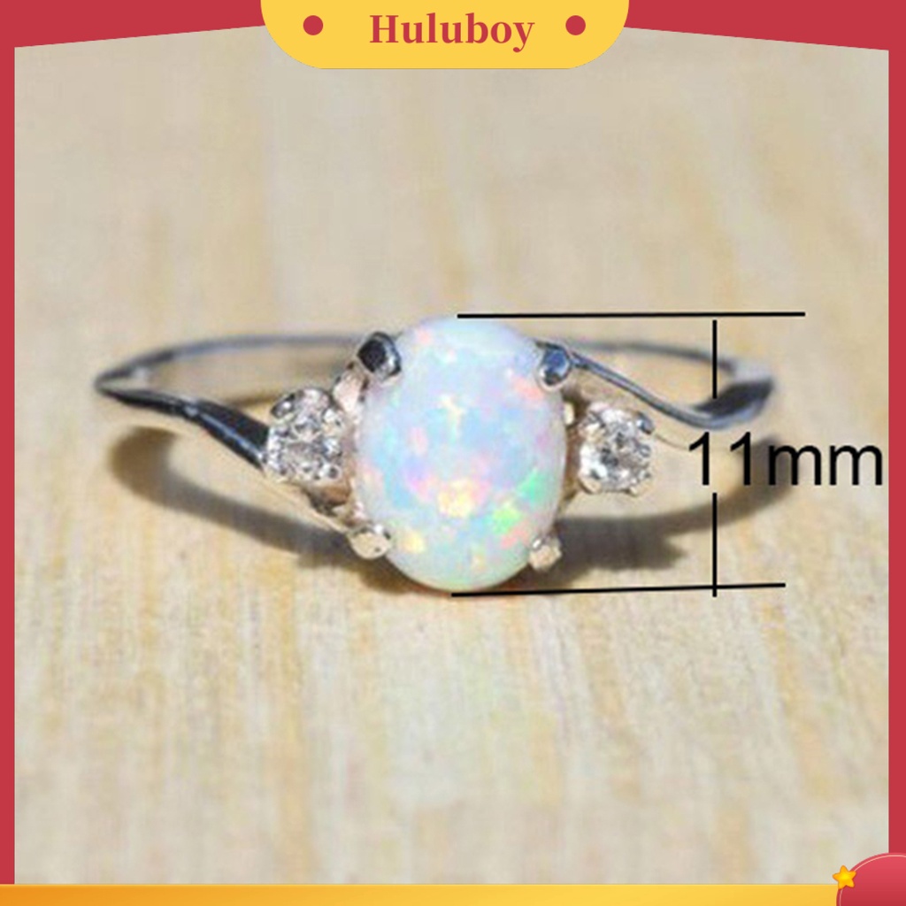{Ready Stock} Cincin Kilau Imitasi Opal Berlian Imitasi Hias Tembaga Gaya Wanita Ring Untuk Pernikahan