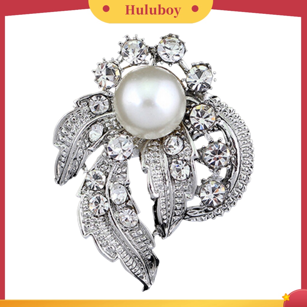 {Ready Stock} Baru Buket Pengantin Berlian Imitasi Kristal Bros Pin Perak Mutiara Bros Bunga