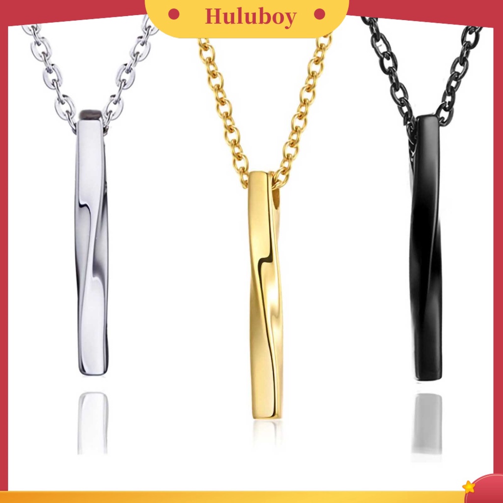 {Ready Stock} Kalung Pria Bentuk Persegi Panjang Spiral Perhiasan Liontin Pria Gaya Hip Hop Untuk Pakaian Sehari-Hari