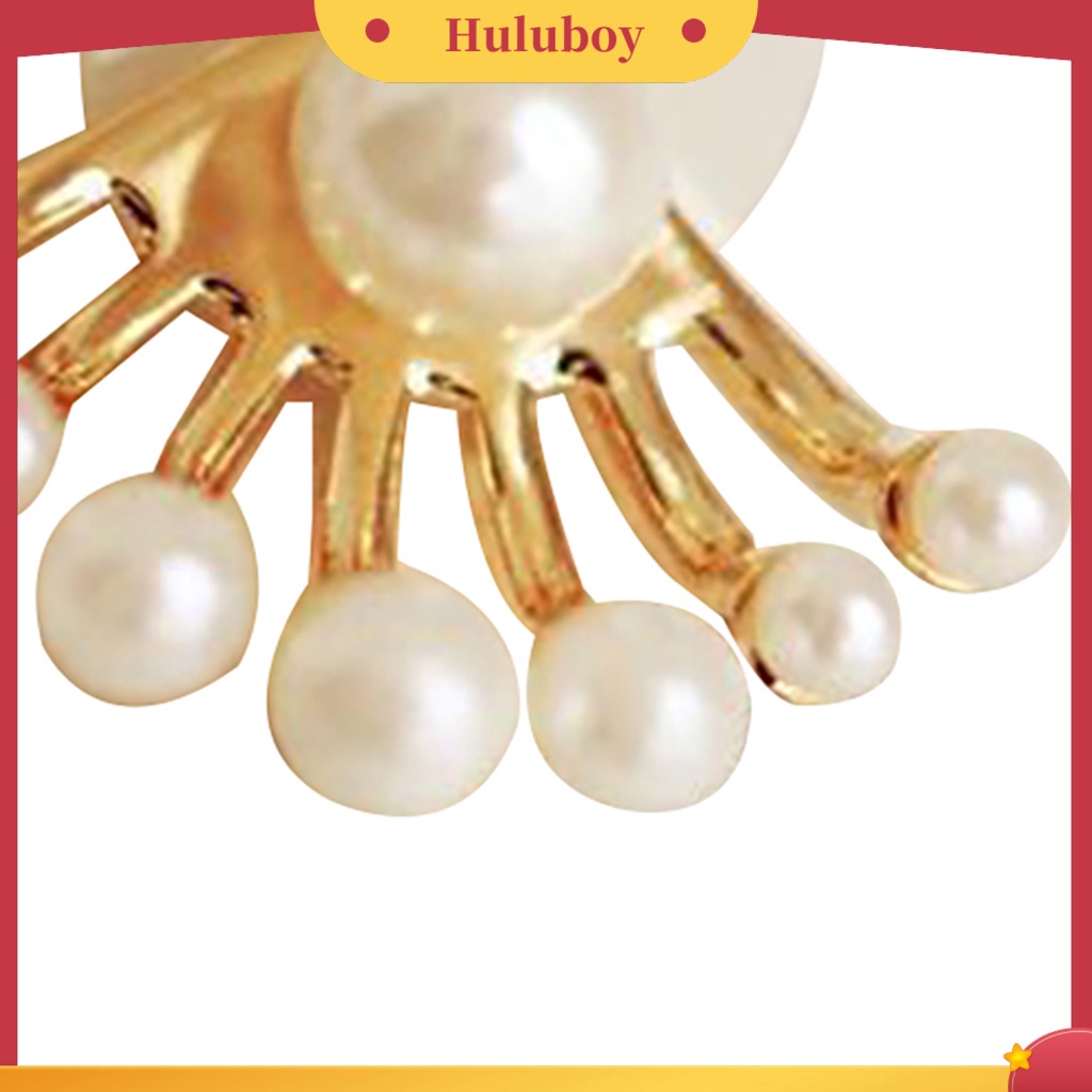 {Ready Stock} 1pasang Anting Perhiasan Dua Sisi Mutiara Imitasi Wanita Anting Stud Depan Belakang Untuk Festival