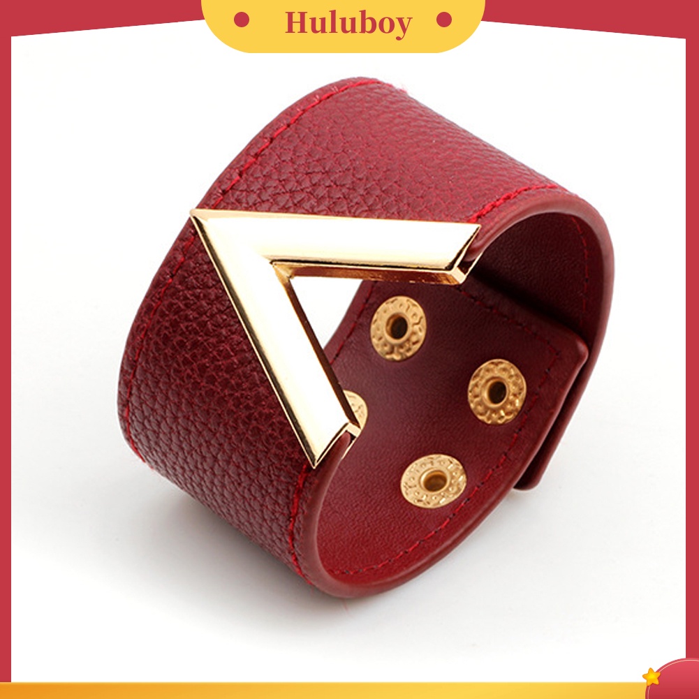 {Ready Stock} Wanita Lebar V Bentuk Gelang Bangle Gelang Fashion Tombol Pesta Perhiasan Hadiah