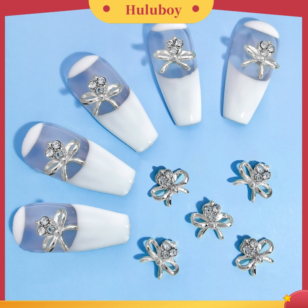 {In Stock} 10Pcs Berlian Imitasi Kuku Multiguna Mengkilap Tiga Dimensi Hias Anti Jatuh DIY Hadiah Nomor2023 Bow-knot Bintang Laut Nail Art Perhiasan Untuk Wanita