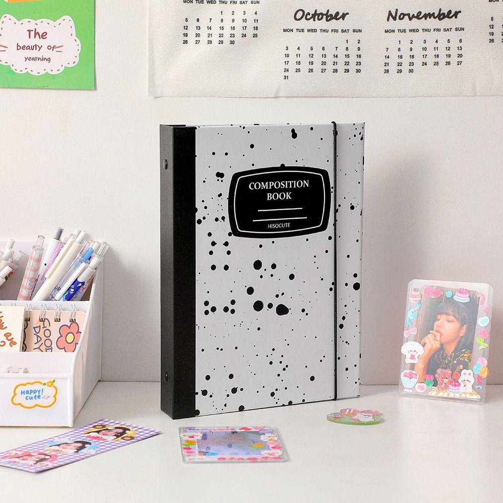 [Elegan] Photocard Collect Book School Supply Fashion Jounral Cover A5 Binder Splash-ink Chasing Stars Card Holder