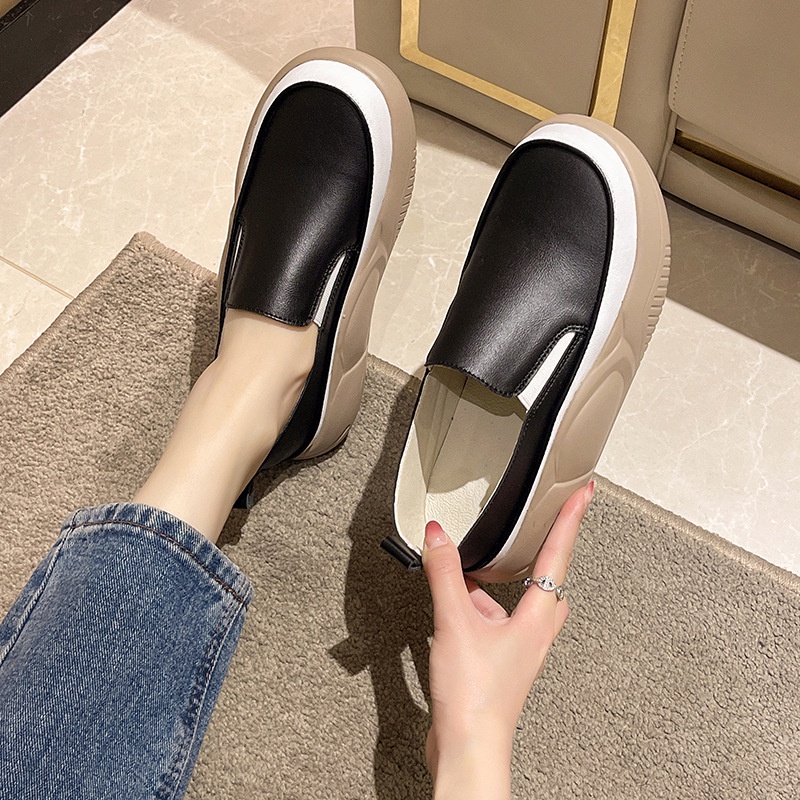 SHOEGALLERY LV0290 Sepatu Slip On Wanita Polos Kasual Gaya Korea Import