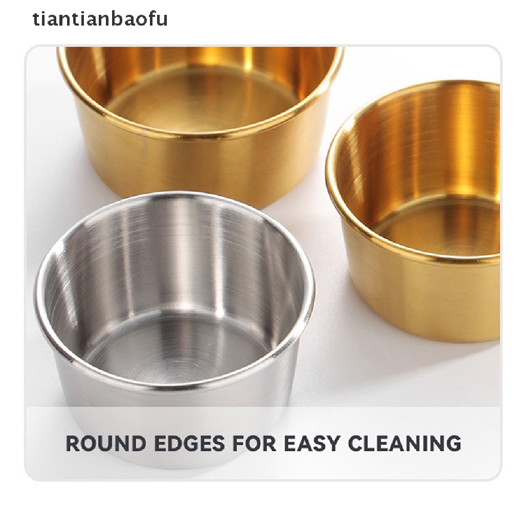 [tiantianbaofu] Piring Bumbu Stainless Steel Bulat Hot Pot Dipping Bowl Wadah Saus Makanan Butik