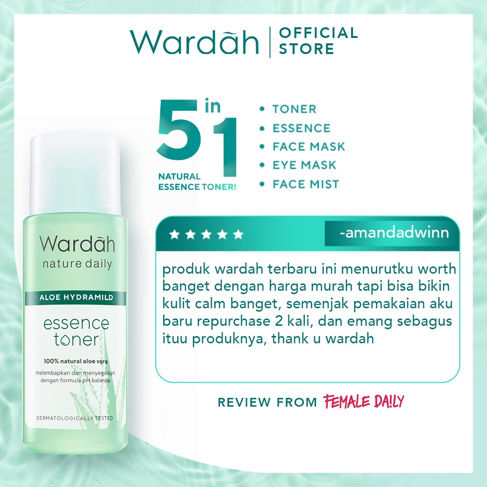 Wardah Nature Daily Aloe Hydramild Essence Toner 100 ml