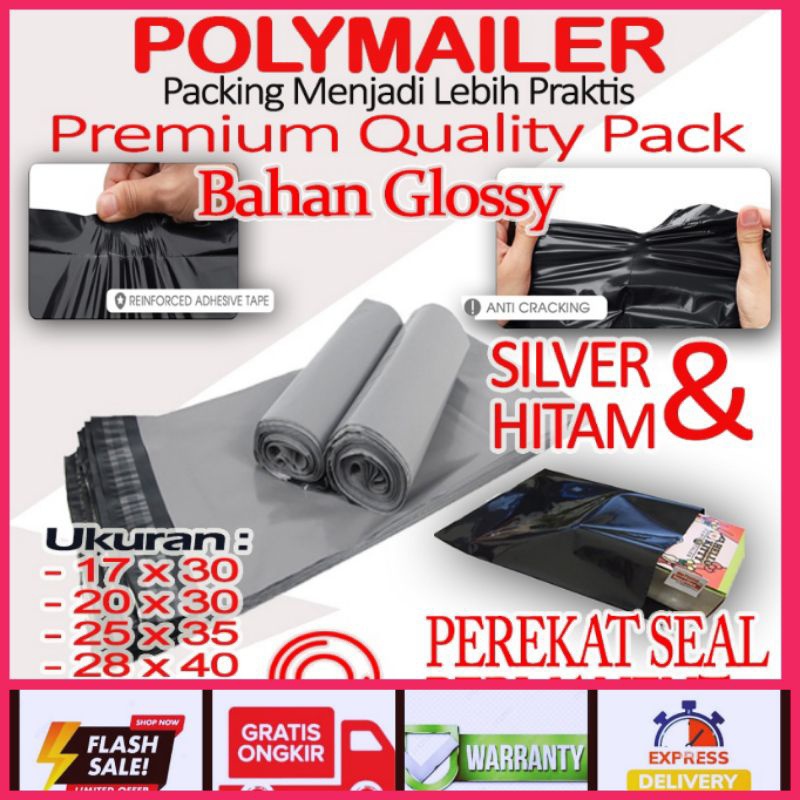 plastik packing polymailer 17x30 cm kemasan bungkusan paket