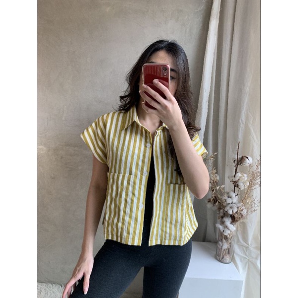 RYU STRIPE TOPS atasan kemeja wanita